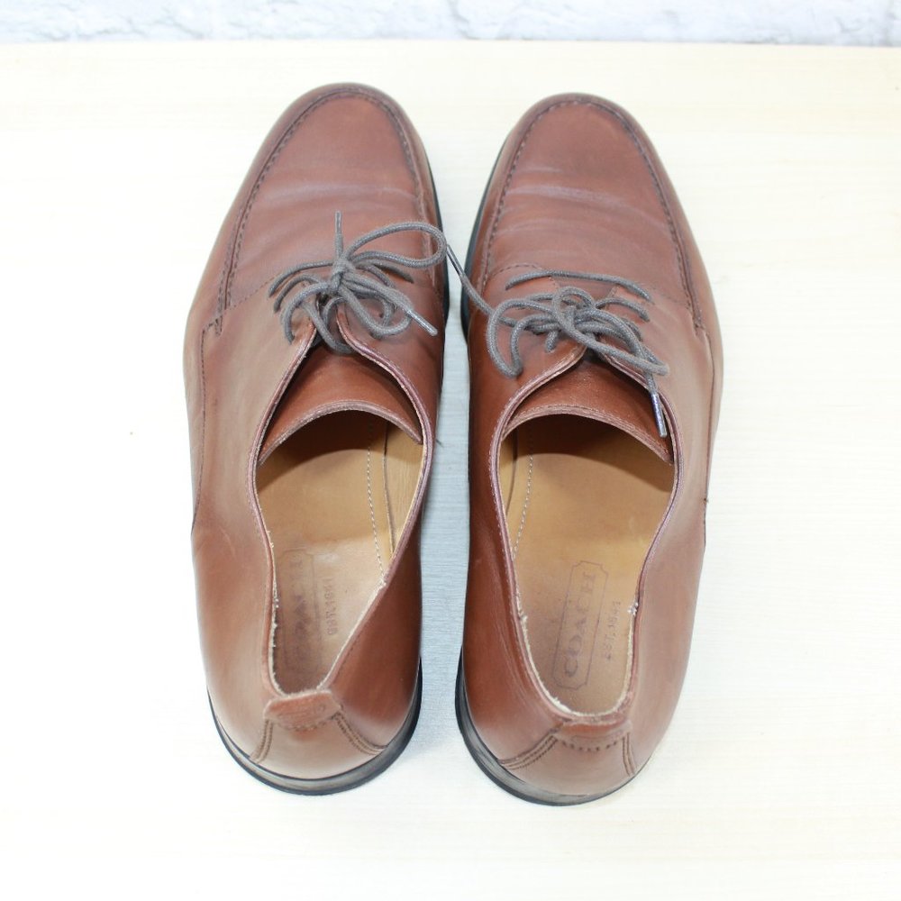 Coach Carleton Brown Leather Lace up Oxford Dress Shoes Size 8 D - Picture 6 of 9